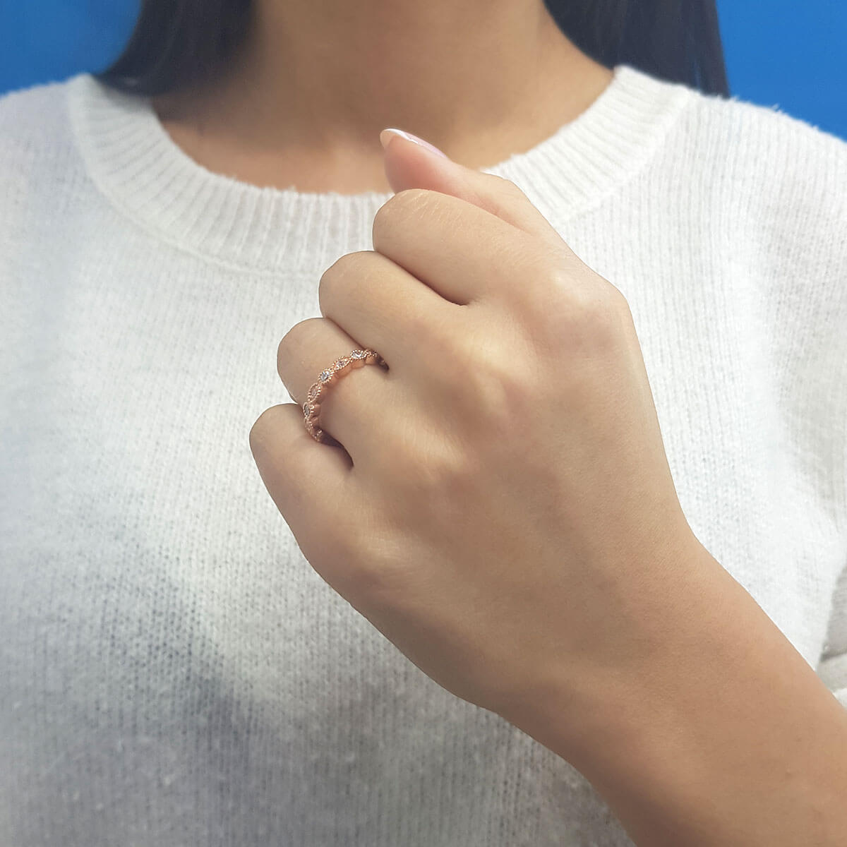 Diamond-Studded Ezad Ring