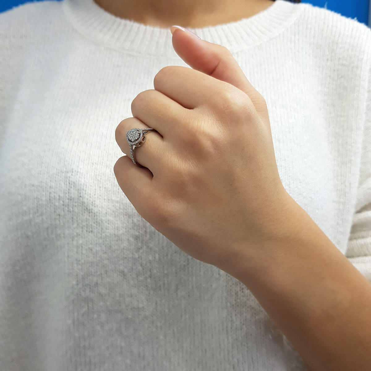 Diamond Large Teardrop Ring