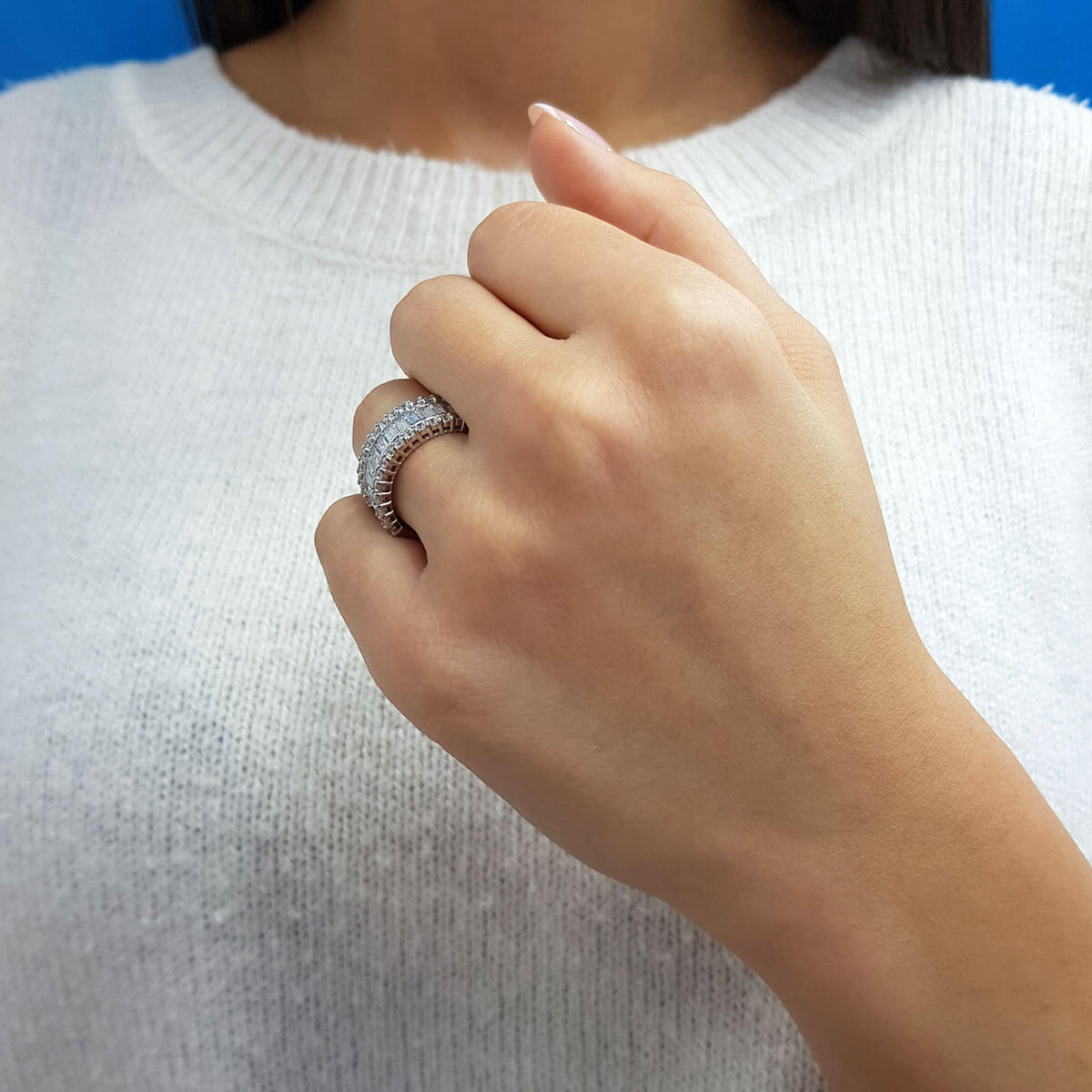 2.29 Carat Baguette Diamond Half-Eternity Ring