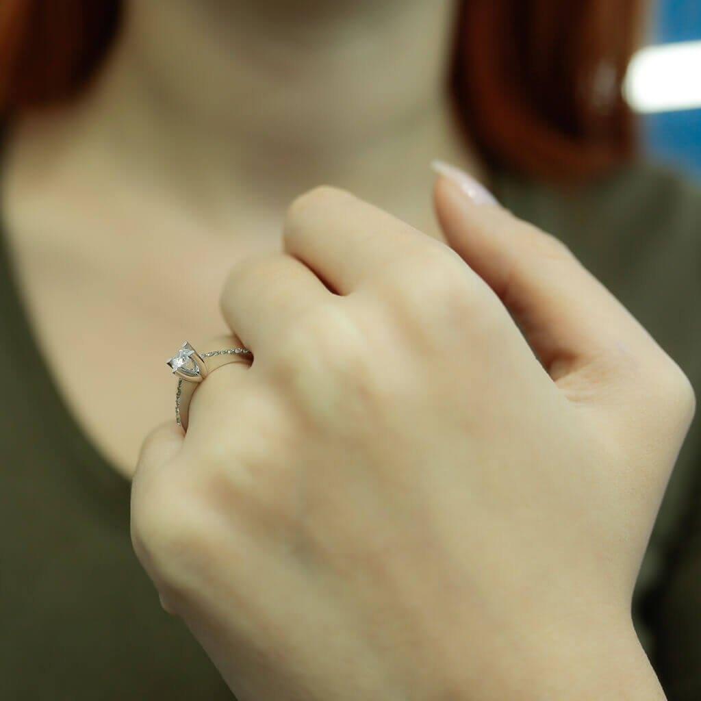 Total 0.37 Carat Diamond Solitaire Ring