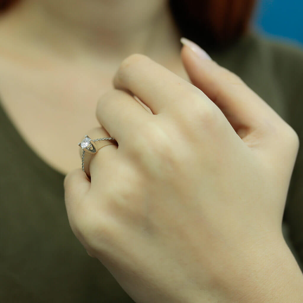 Total 0.55 Carat Diamond Solitaire Ring