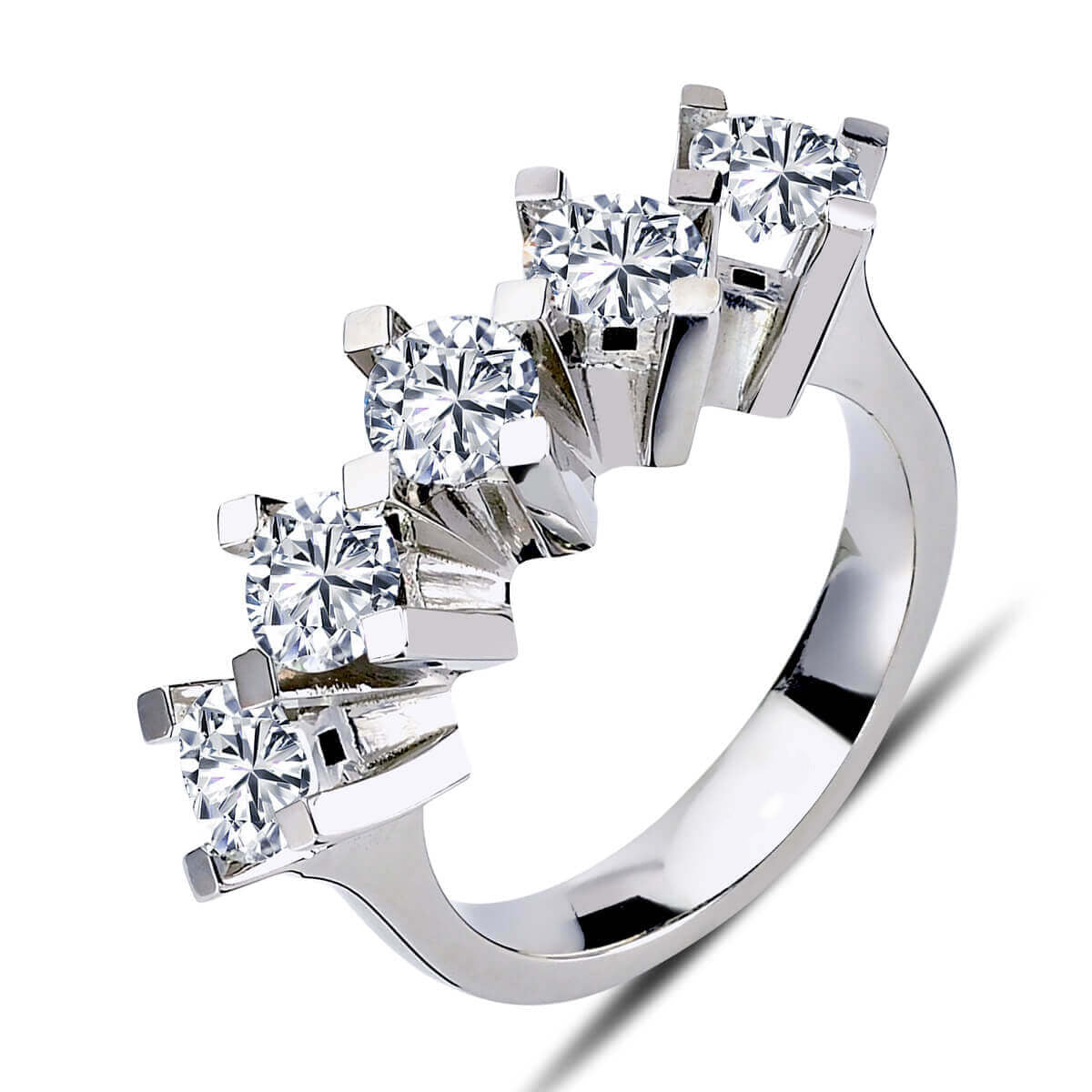 2 Carat Diamond Five Stone Ring