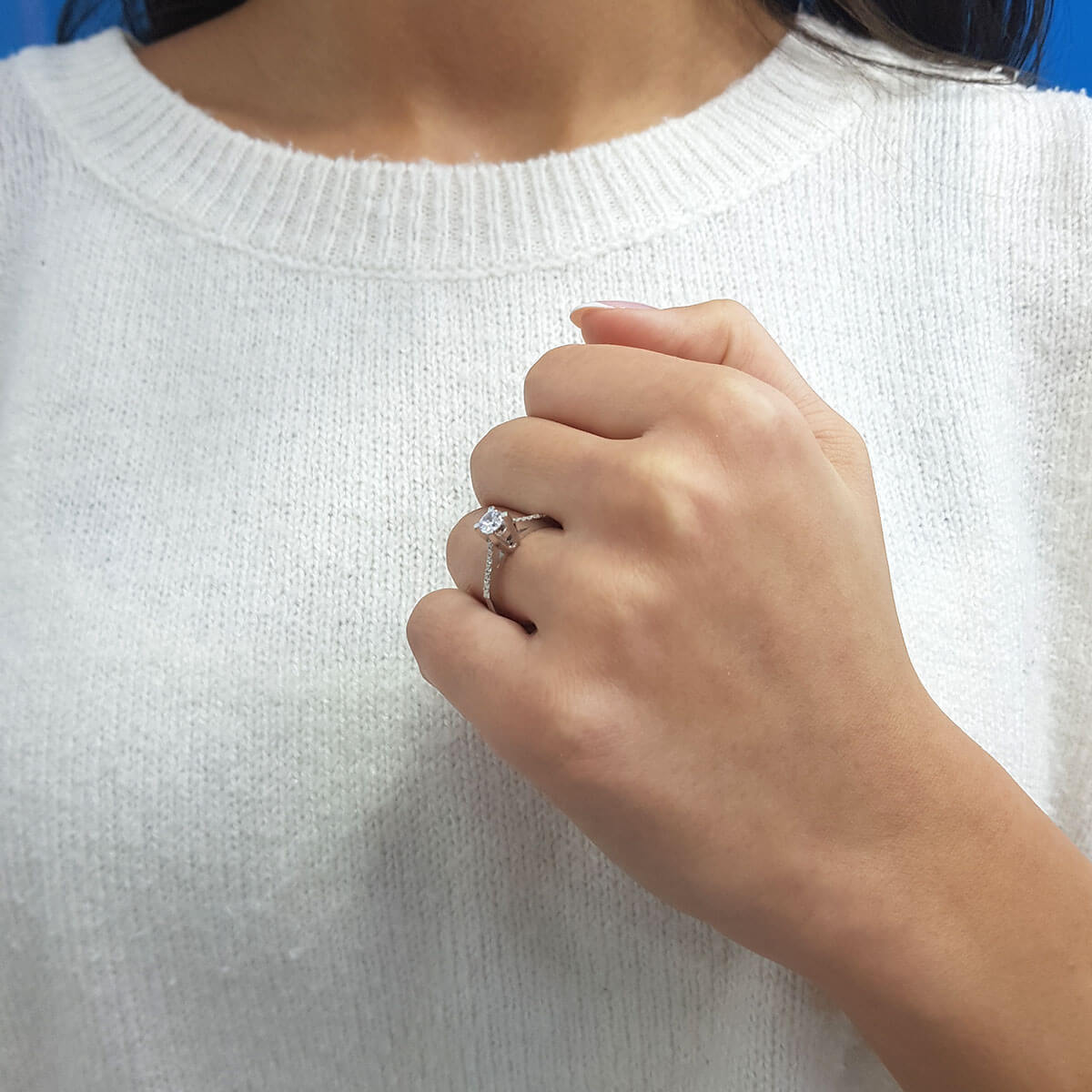 Total 0.41 Carat Diamond Solitaire Ring