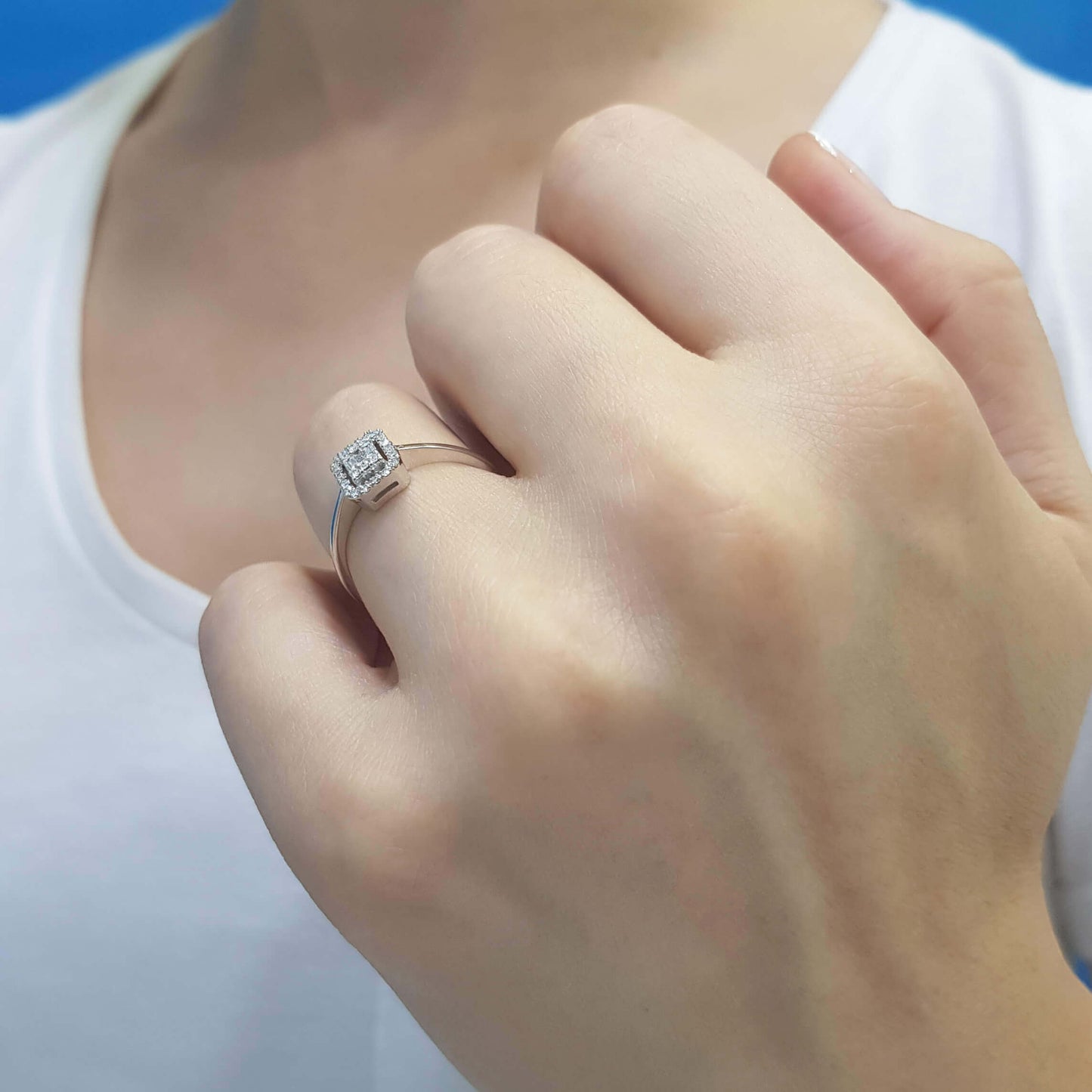 0.14 Carat Baguette Diamond Ring