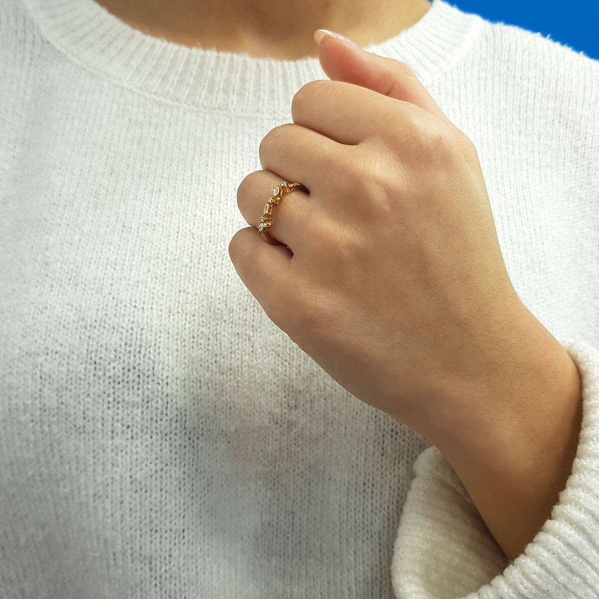 Baguette and Round Diamond Umma Ring