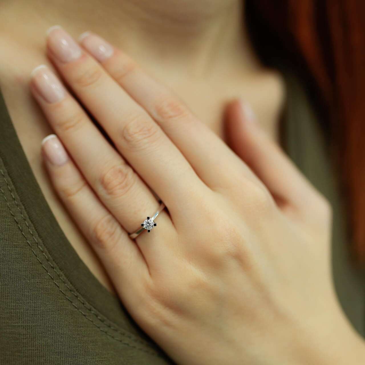 E Color 0.19 Carat Diamond Solitaire Ring