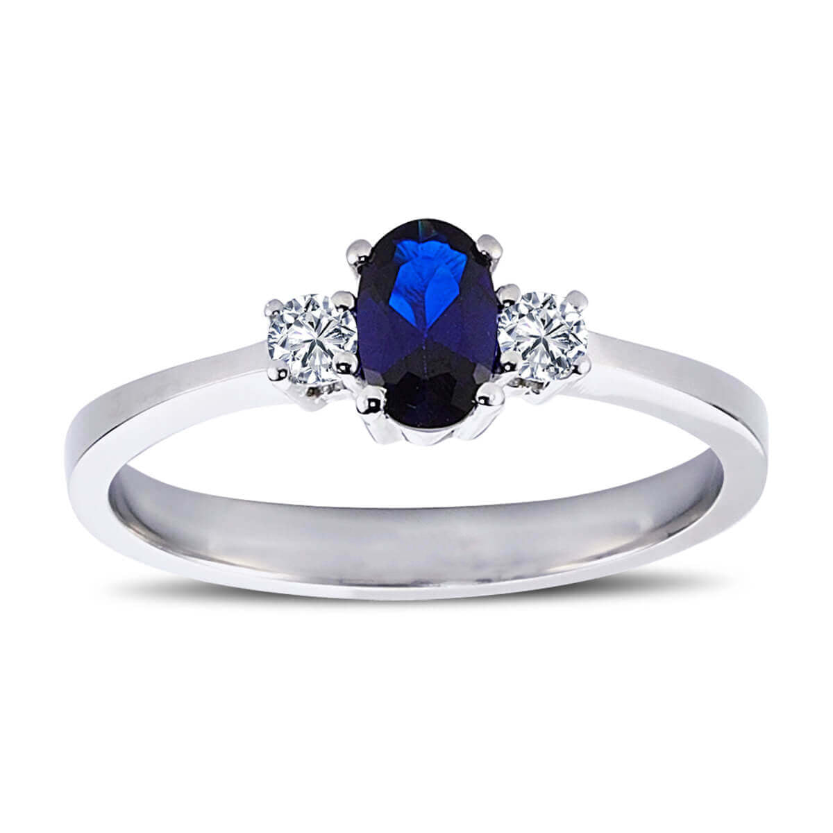 Diamond Oval Sapphire Ring