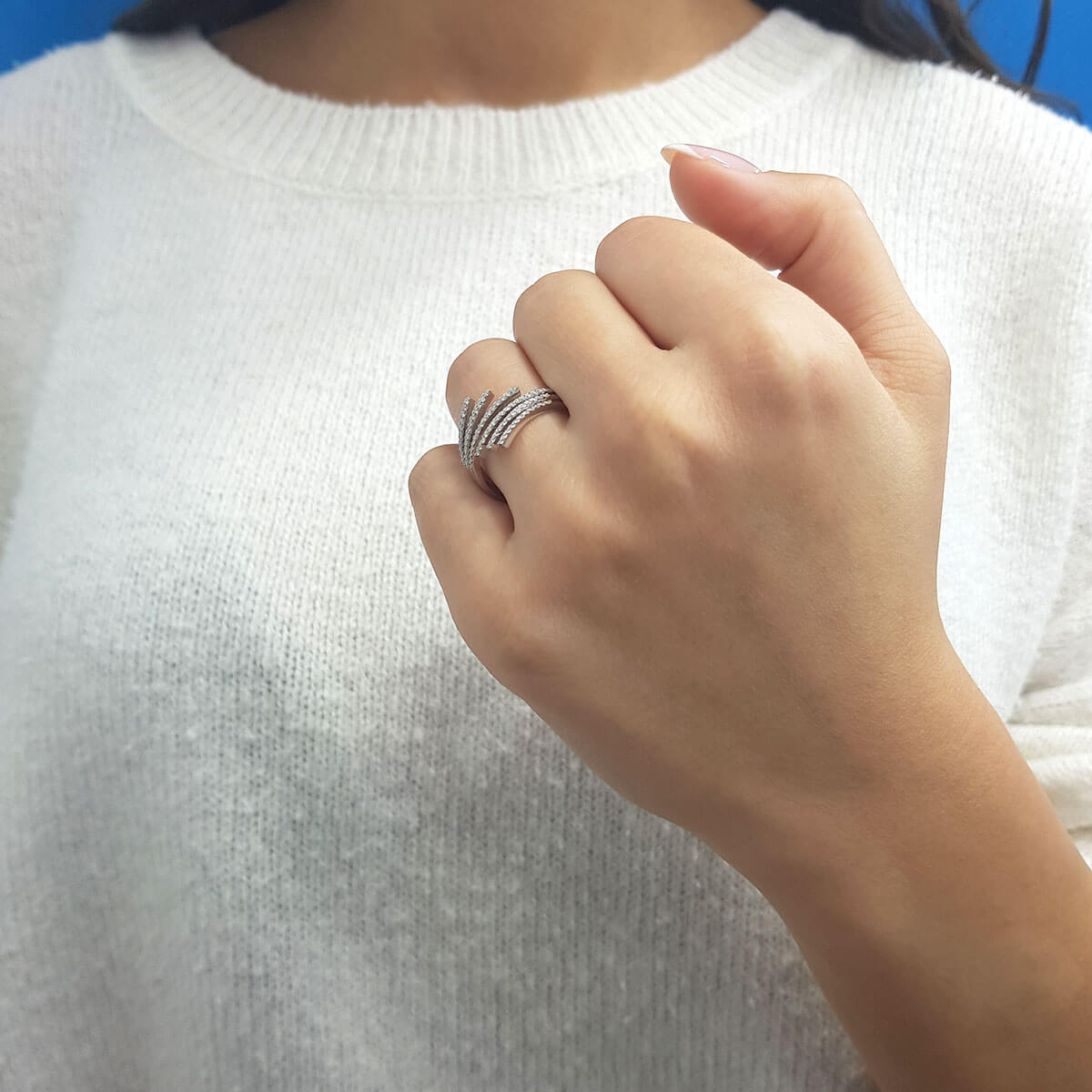 Multi-Line Diamond Ring