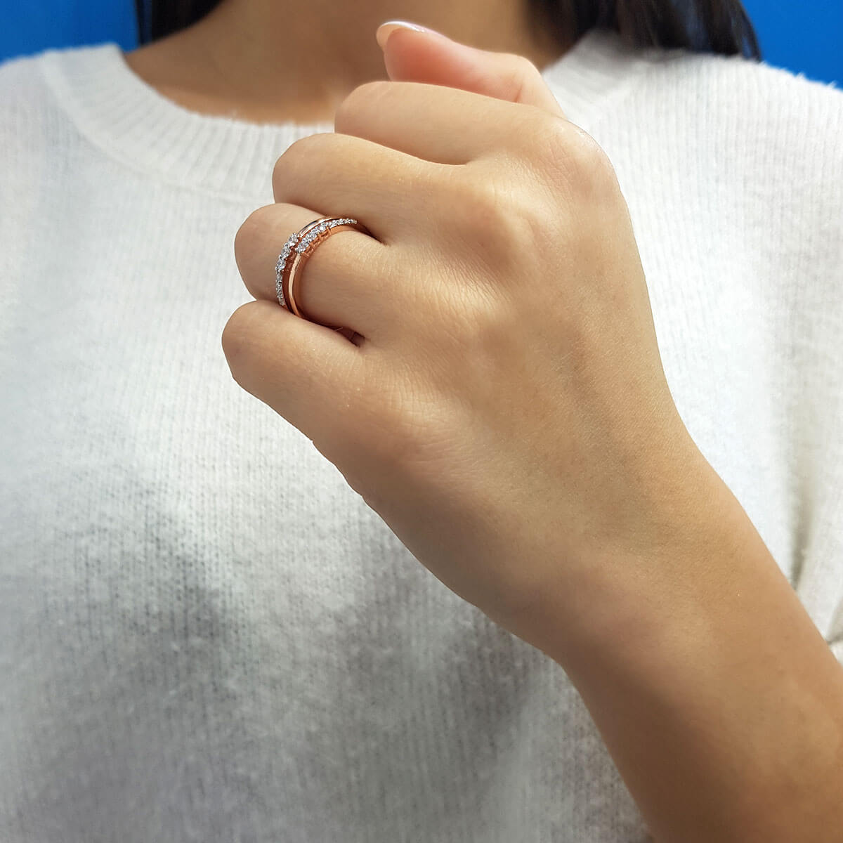 Diamond Twin Emar Ring