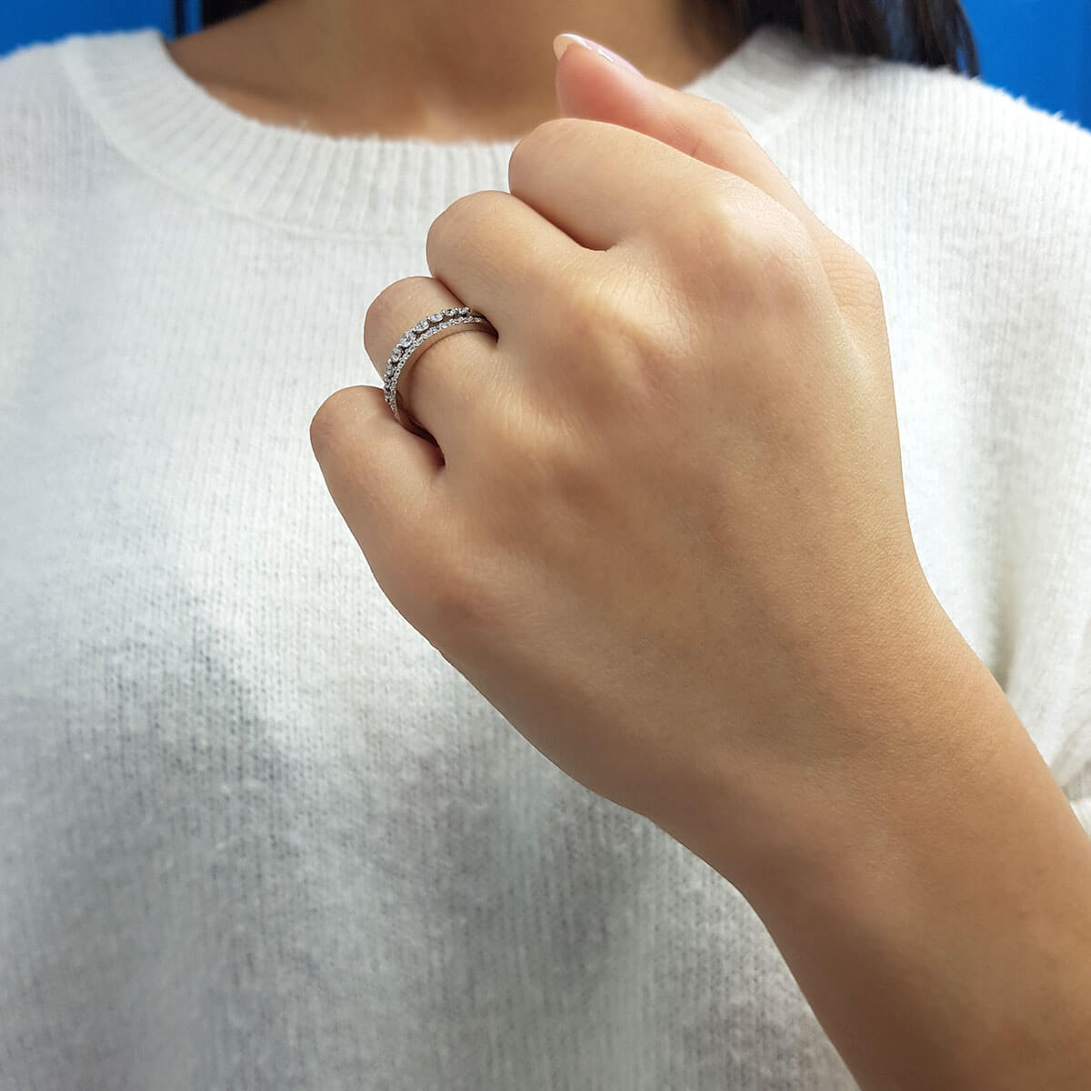 Diamond-Studded Double Semsara Ring