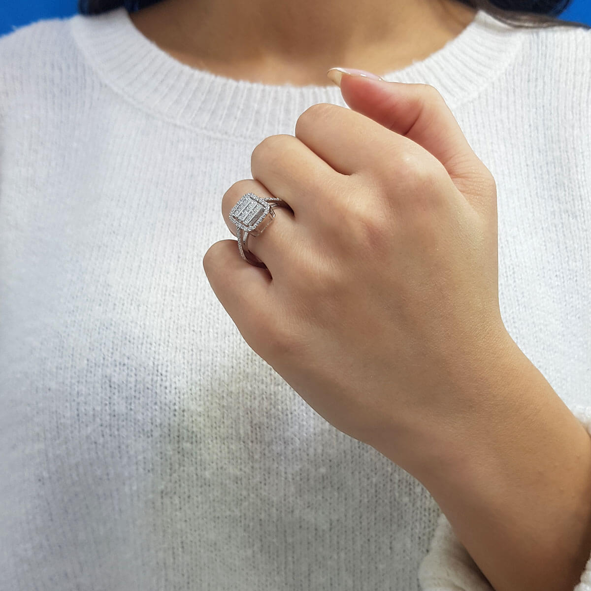 Baguette and Round Diamond Stone Erimena Ring