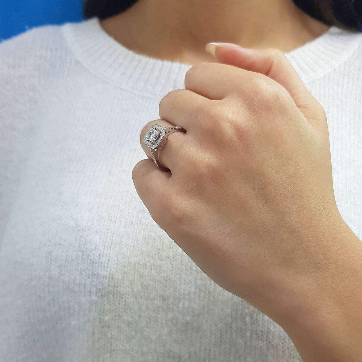 0.43 Carat Baguette & Four-Corner Diamond Ring