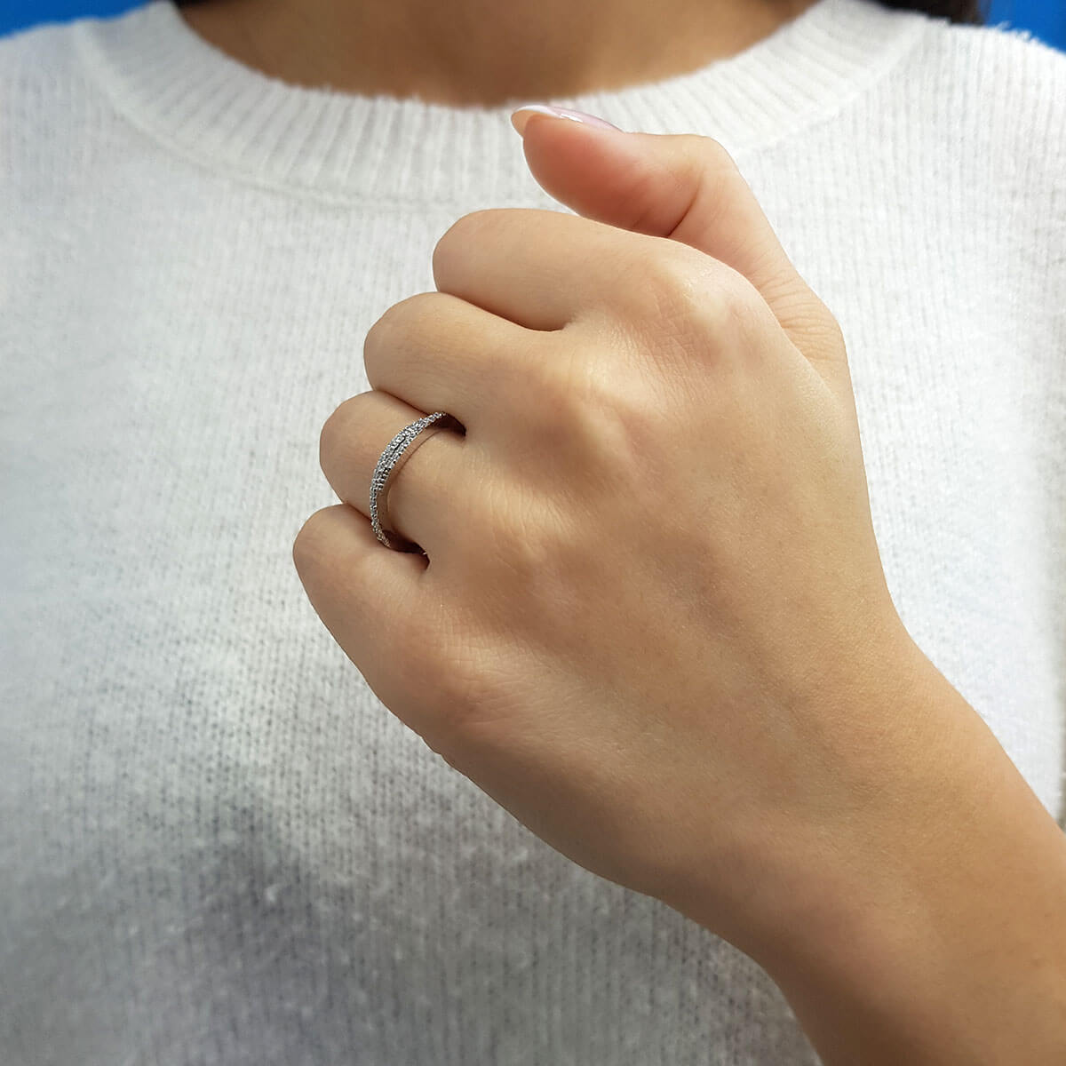 Diamond Twisted Band Ring