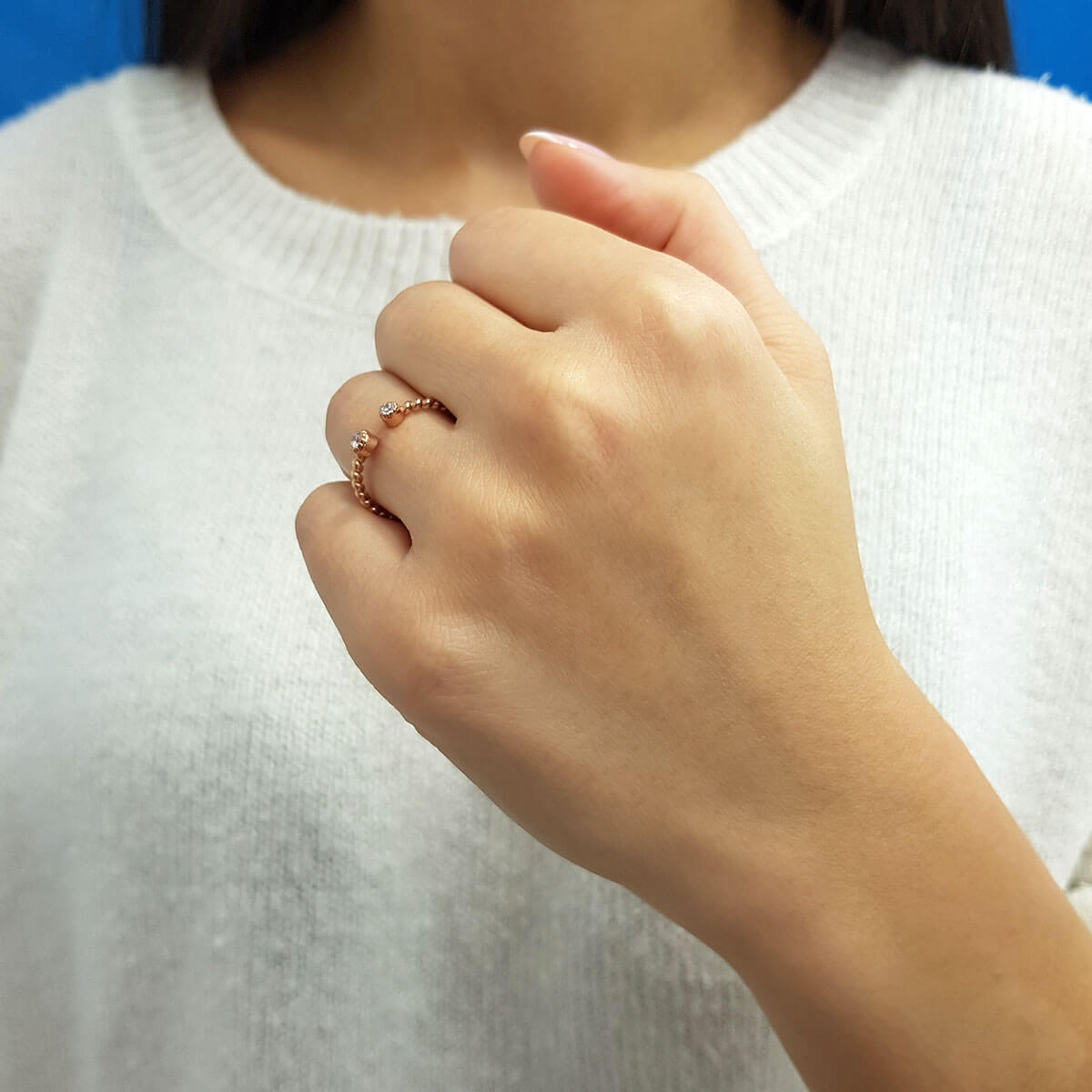 Round Diamond Twist Ring