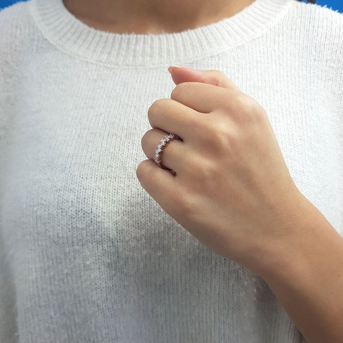Stacked Baguette Diamond Ring