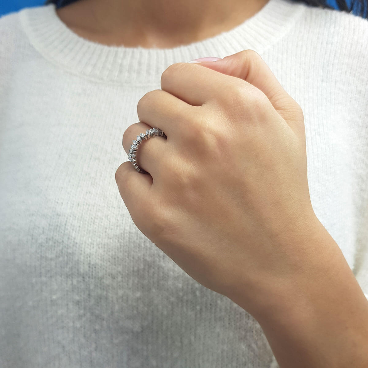 Baguette Half-Eternity Diamond Ring