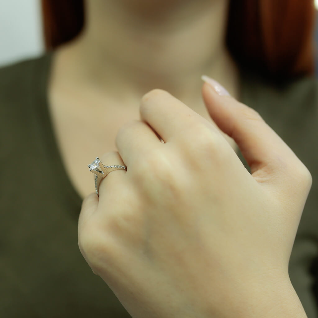 Total 0.53 Carat Diamond Solitaire Ring