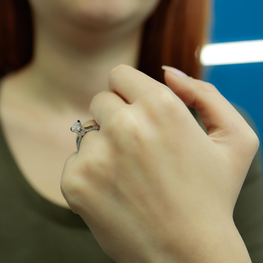 Total 0.76 Carat Diamond Solitaire Ring