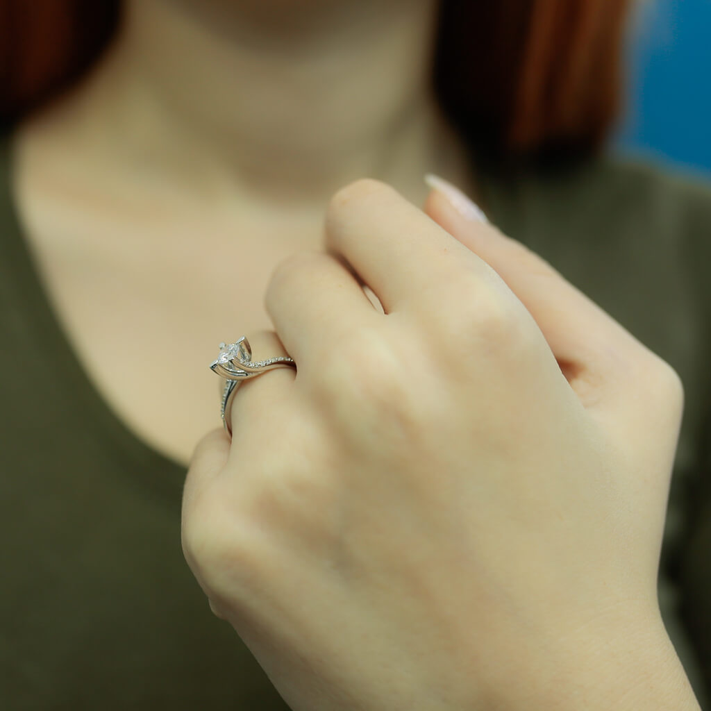 Total 0.55 Carat Diamond Solitaire Ring