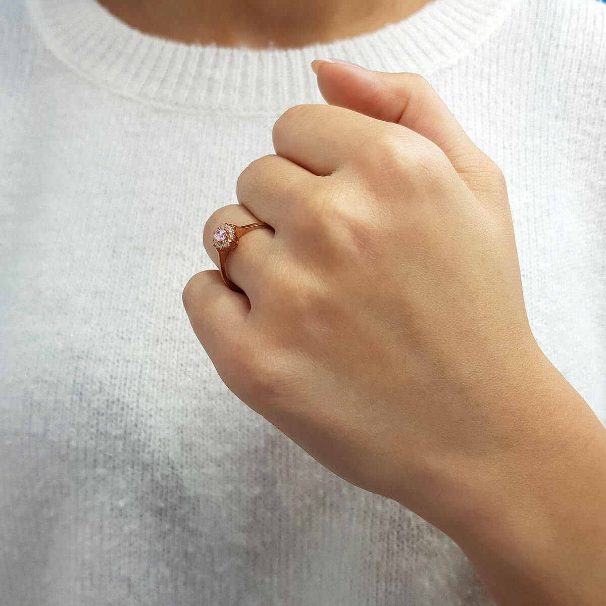 Diamond Oval Morganite Entourage Ring