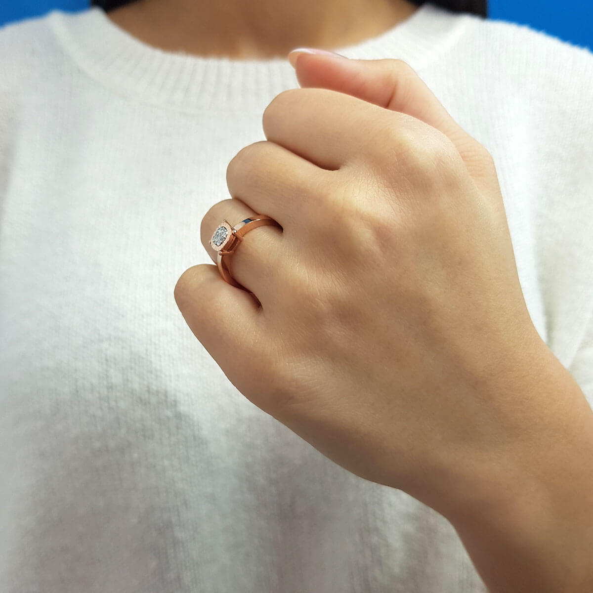 Diamond Cushion Eridu Ring