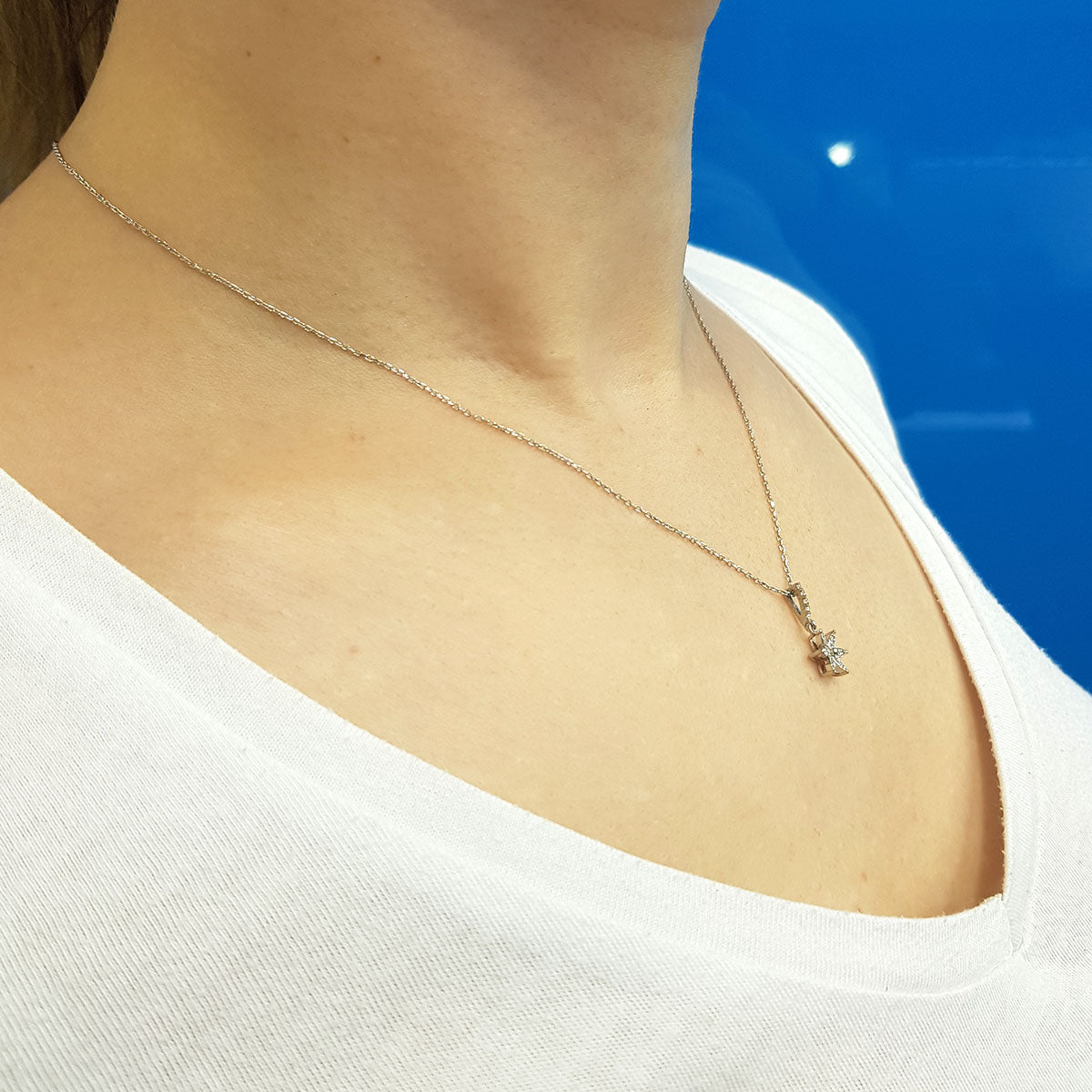 Diamond Snowdrop Necklace