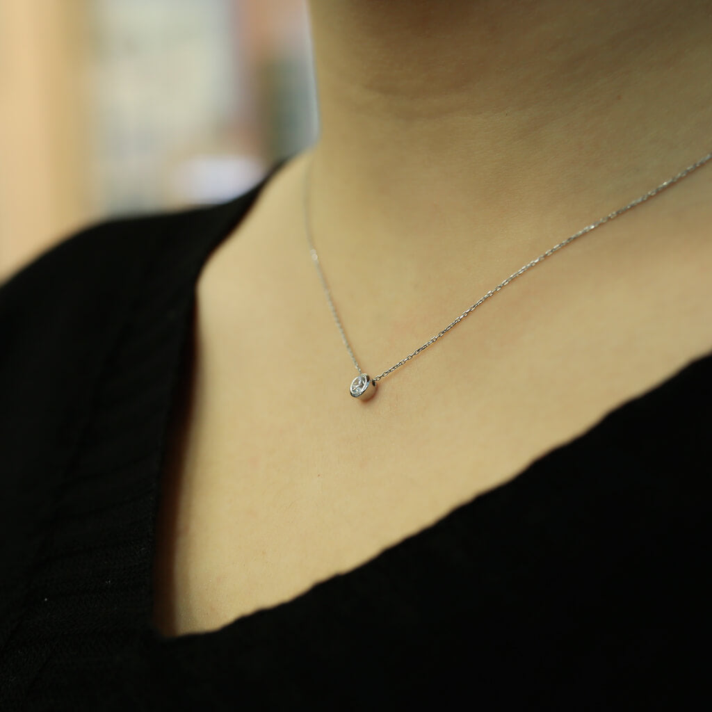 0.16 Carat Diamond Solitaire Necklace