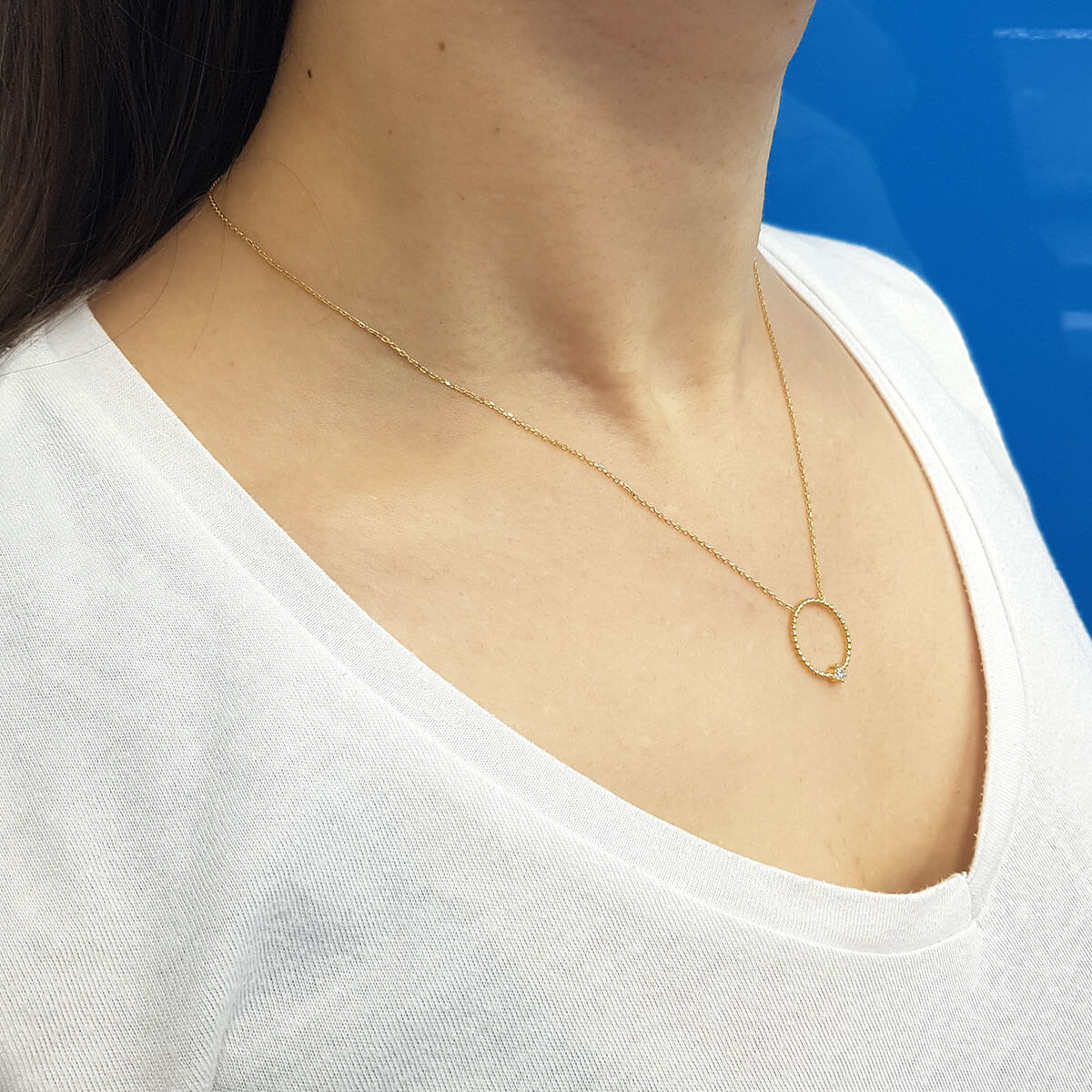 Diamond Circle Pendant Necklace