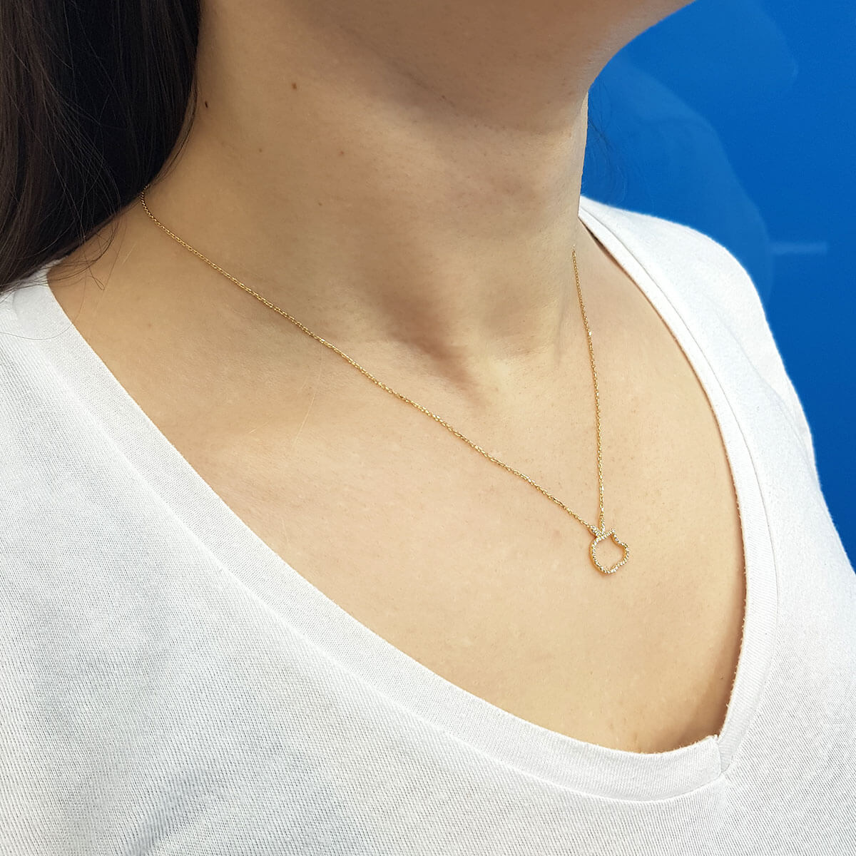 Diamond Half Apple Necklace