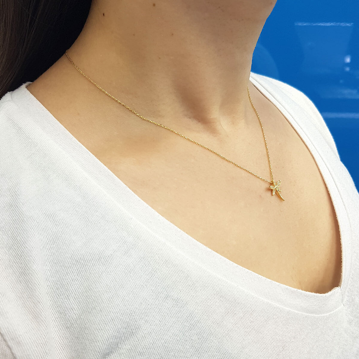 Diamond Dragonfly Necklace