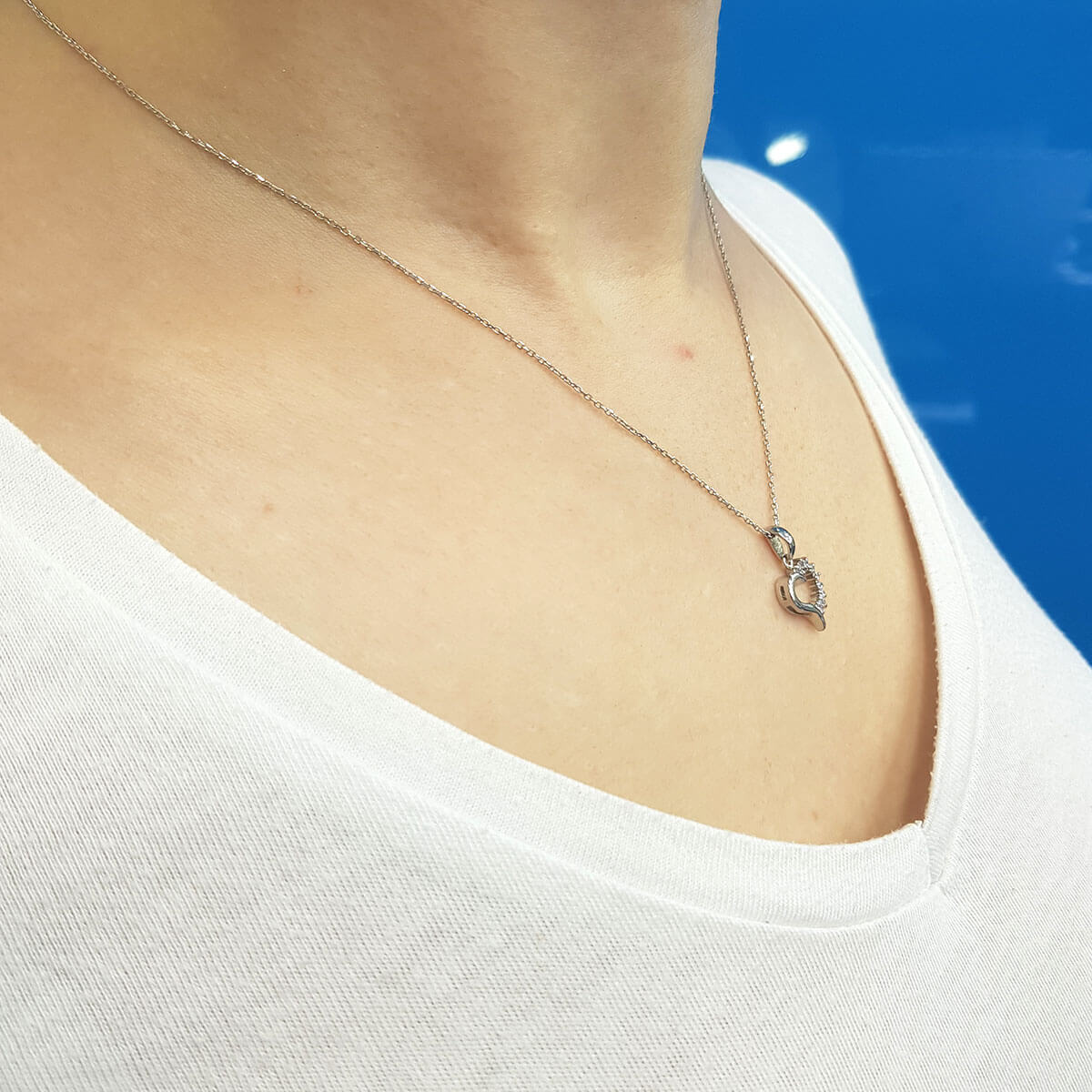 Diamond Stone Heart Necklace