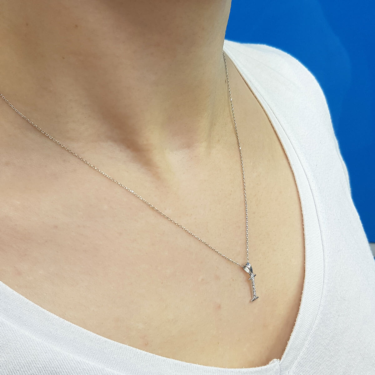 Diamond I Letter Necklace