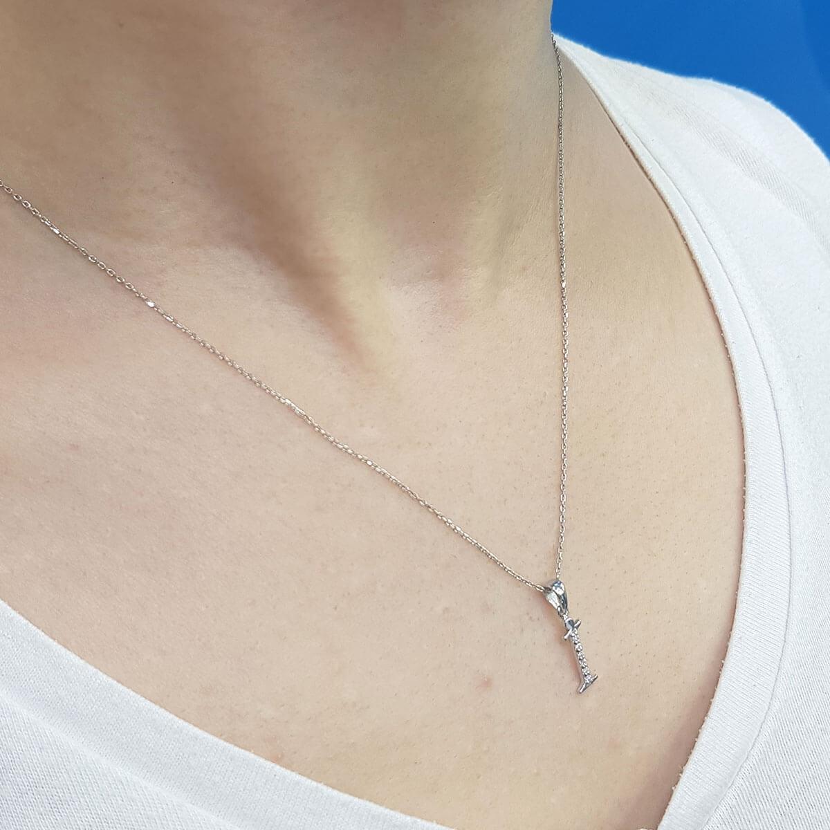 Diamond i Letter Necklace