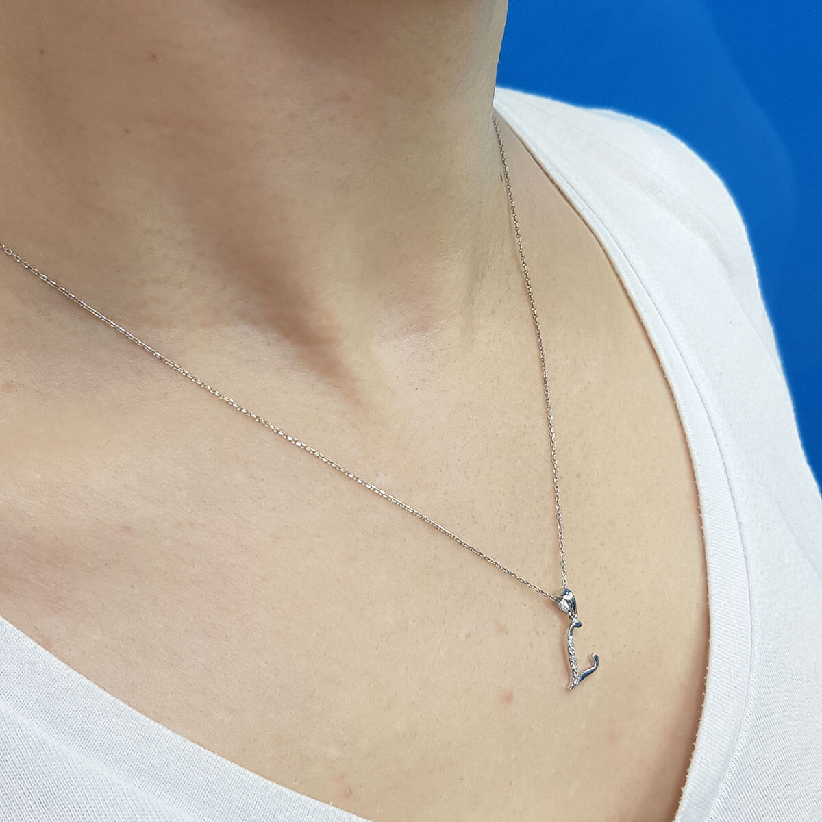 Diamond L Letter Necklace