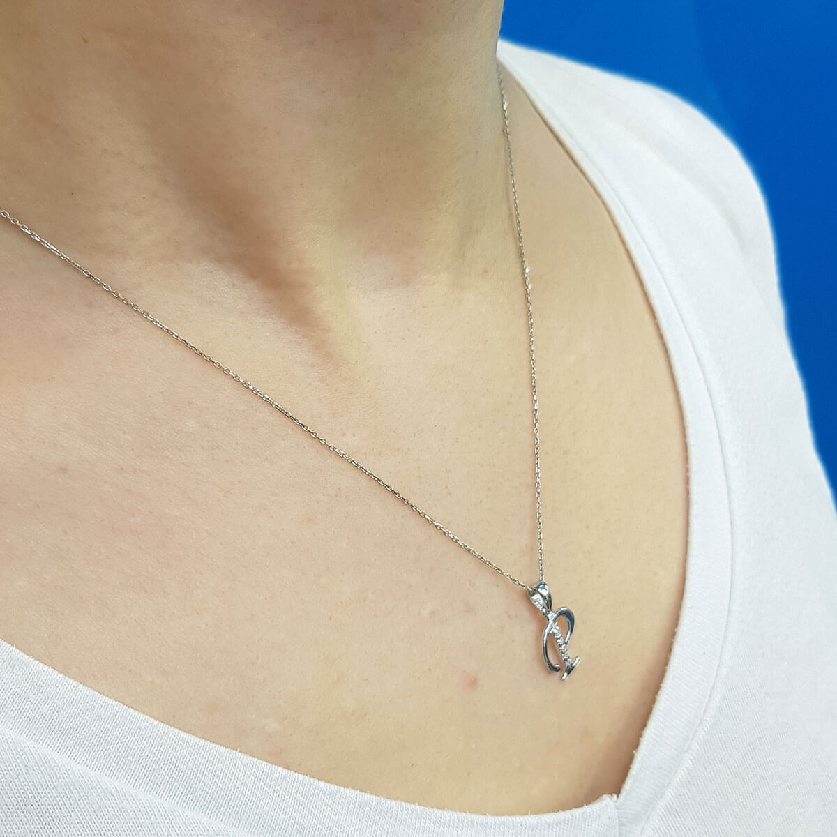 Diamond P Letter Necklace