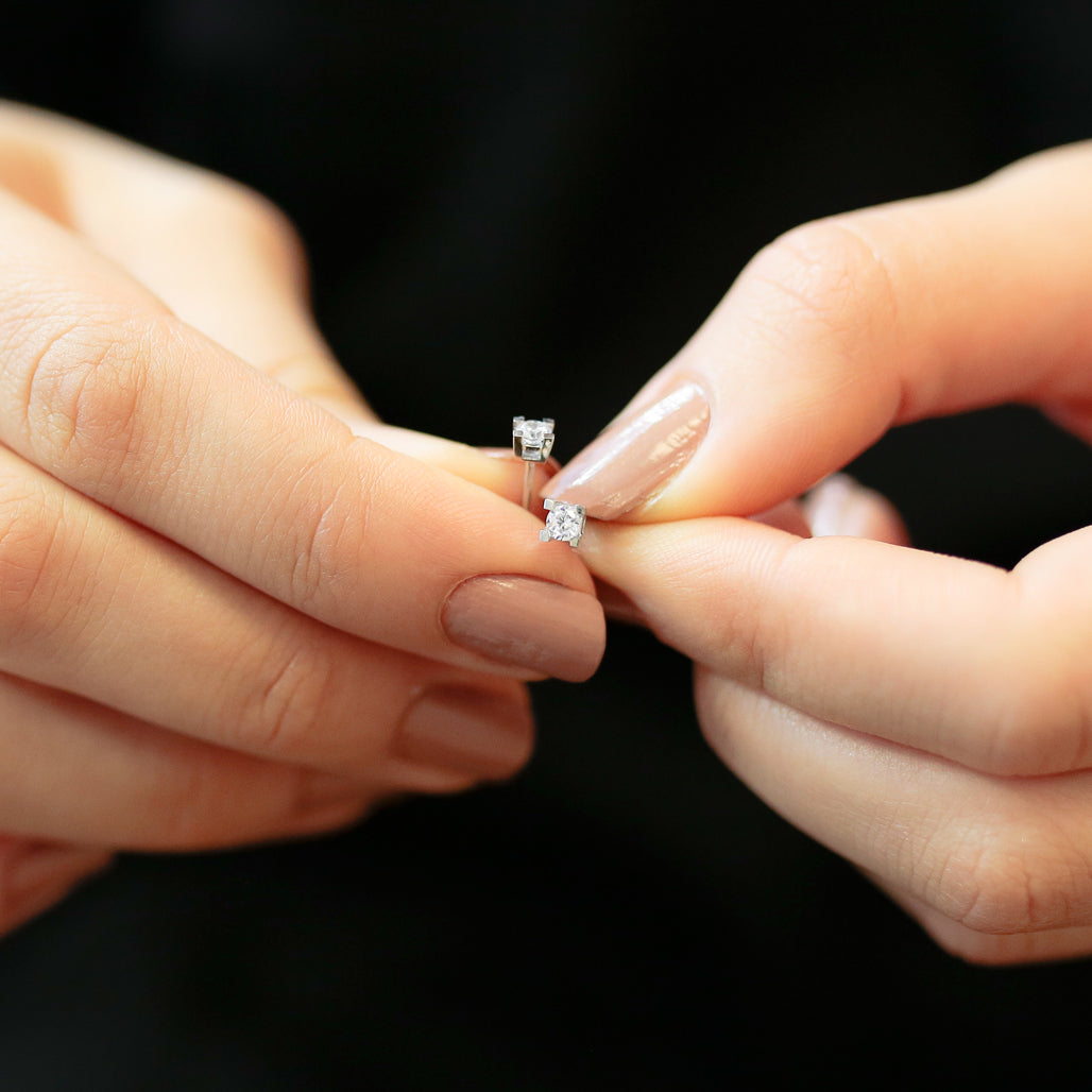 0.25 Carat Diamond Solitaire Earrings