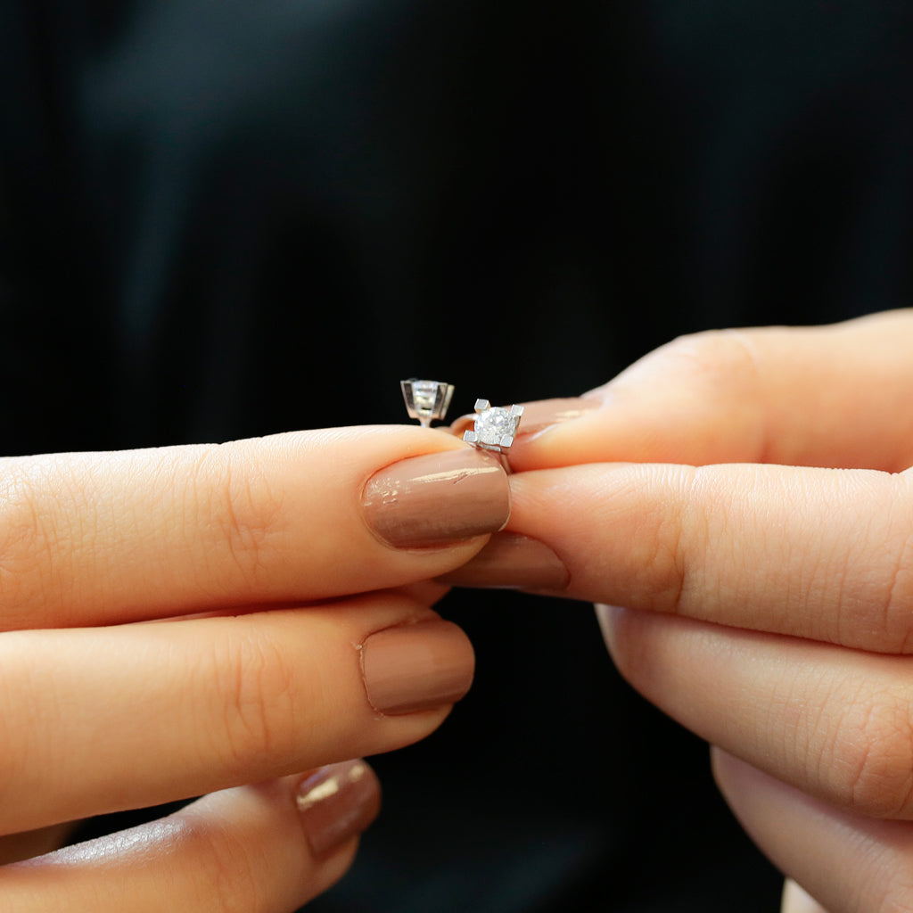 0.52 Carat Diamond Solitaire Earrings