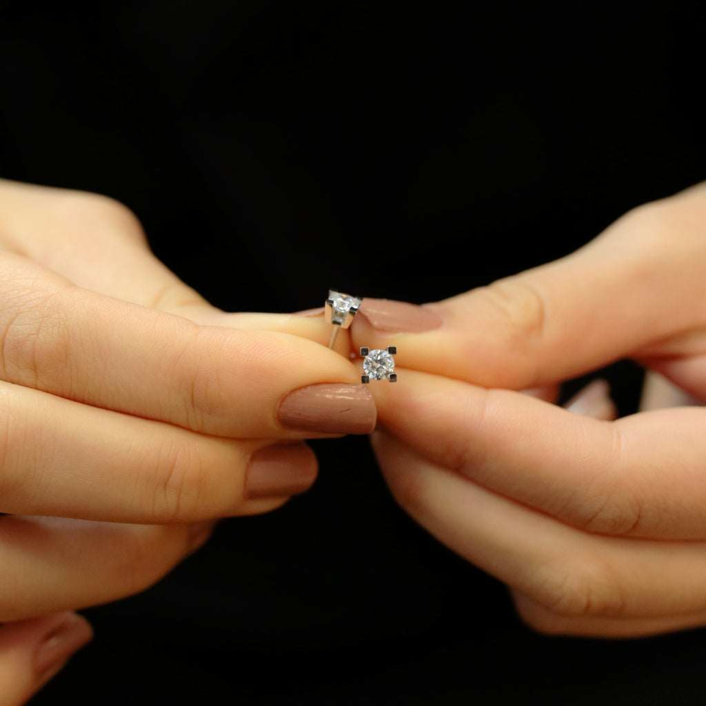 0.80 Carat Diamond Solitaire Earrings