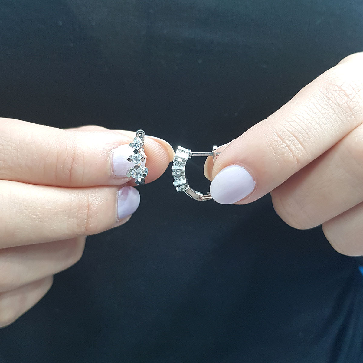 Diamond Hyacinth Hoop Earrings