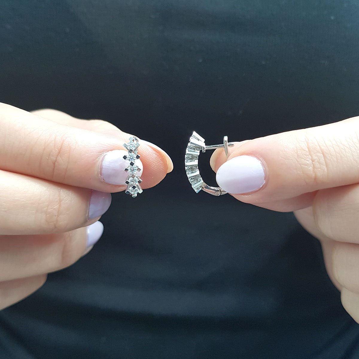 Diamond Medos Hoop Earrings