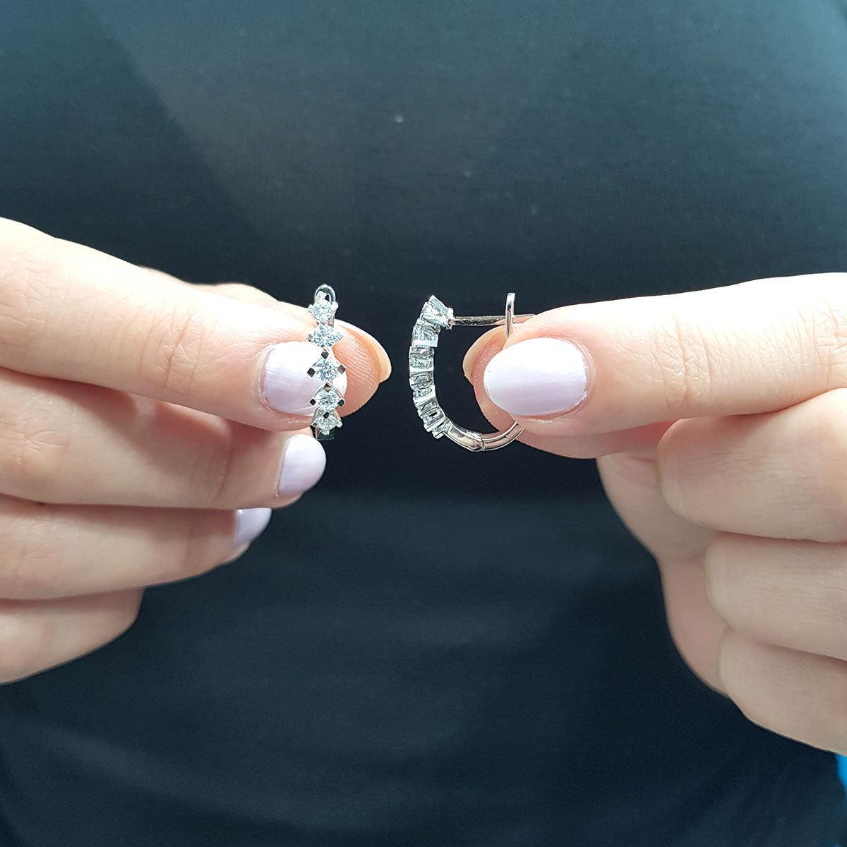 Diamond Alal Hoop Earrings