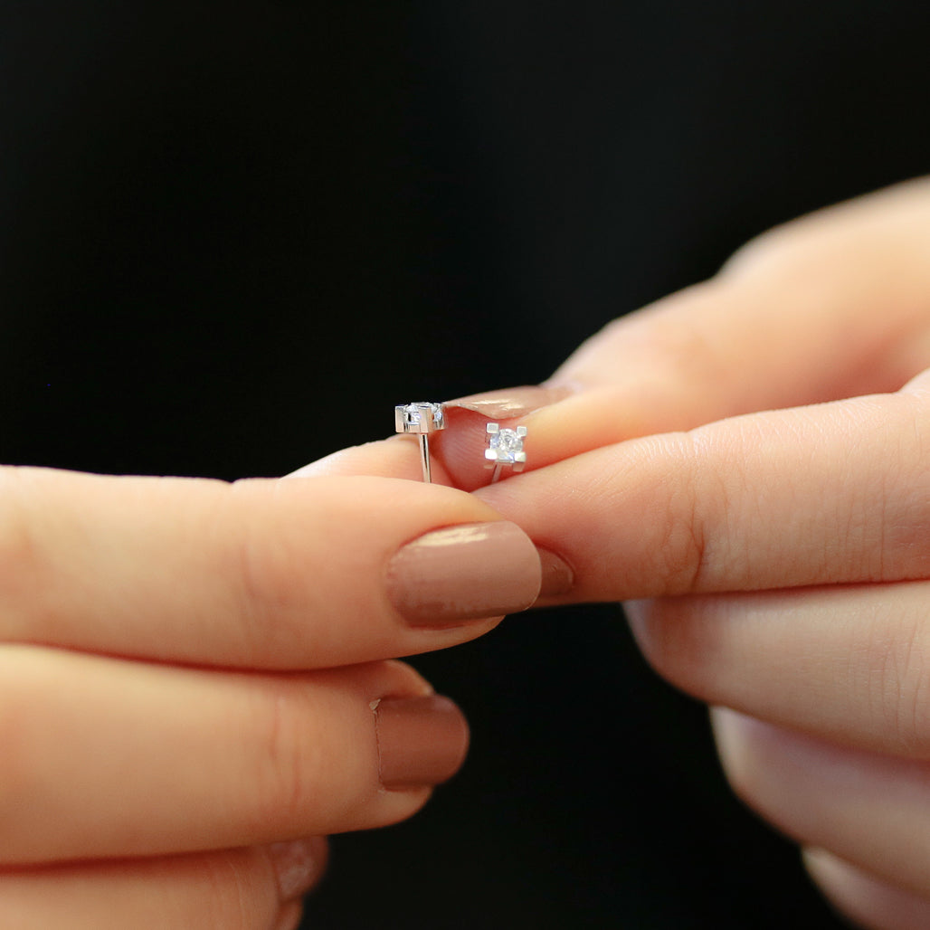 0.22 Carat Diamond Solitaire Earrings