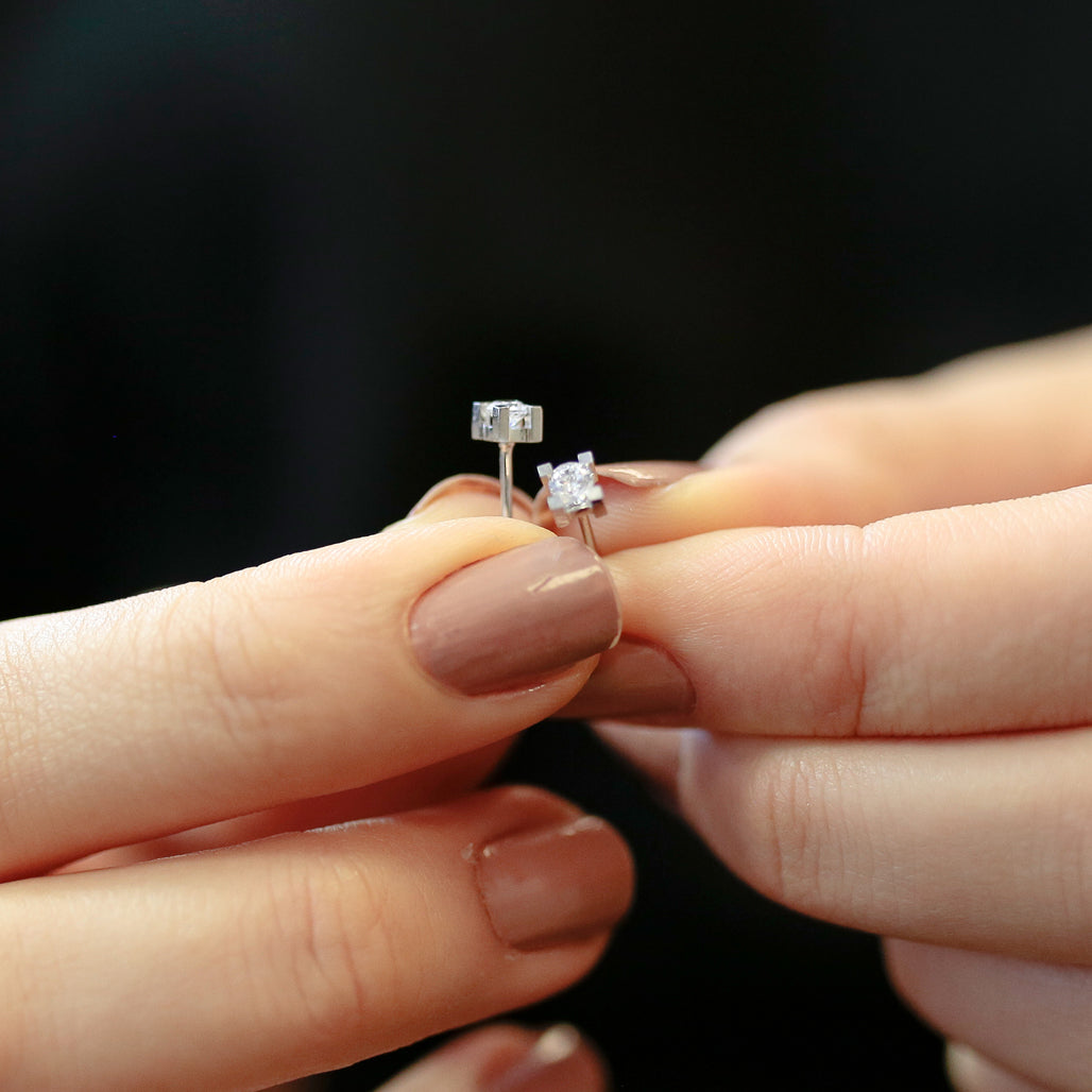 0.26 Carat Diamond Solitaire Earrings