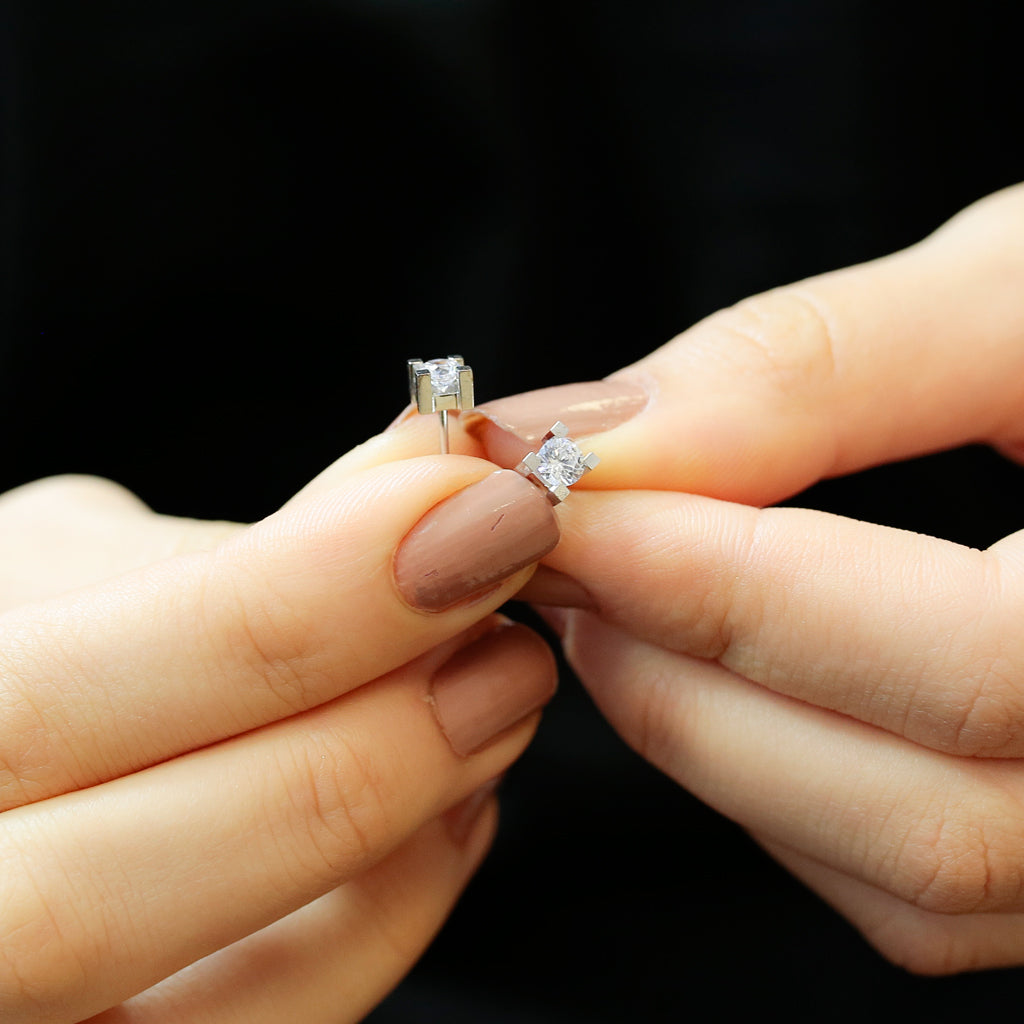 0.54 Carat Diamond Solitaire Earrings