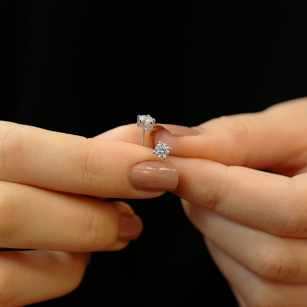 0.62 Carat Diamond Solitaire Earrings