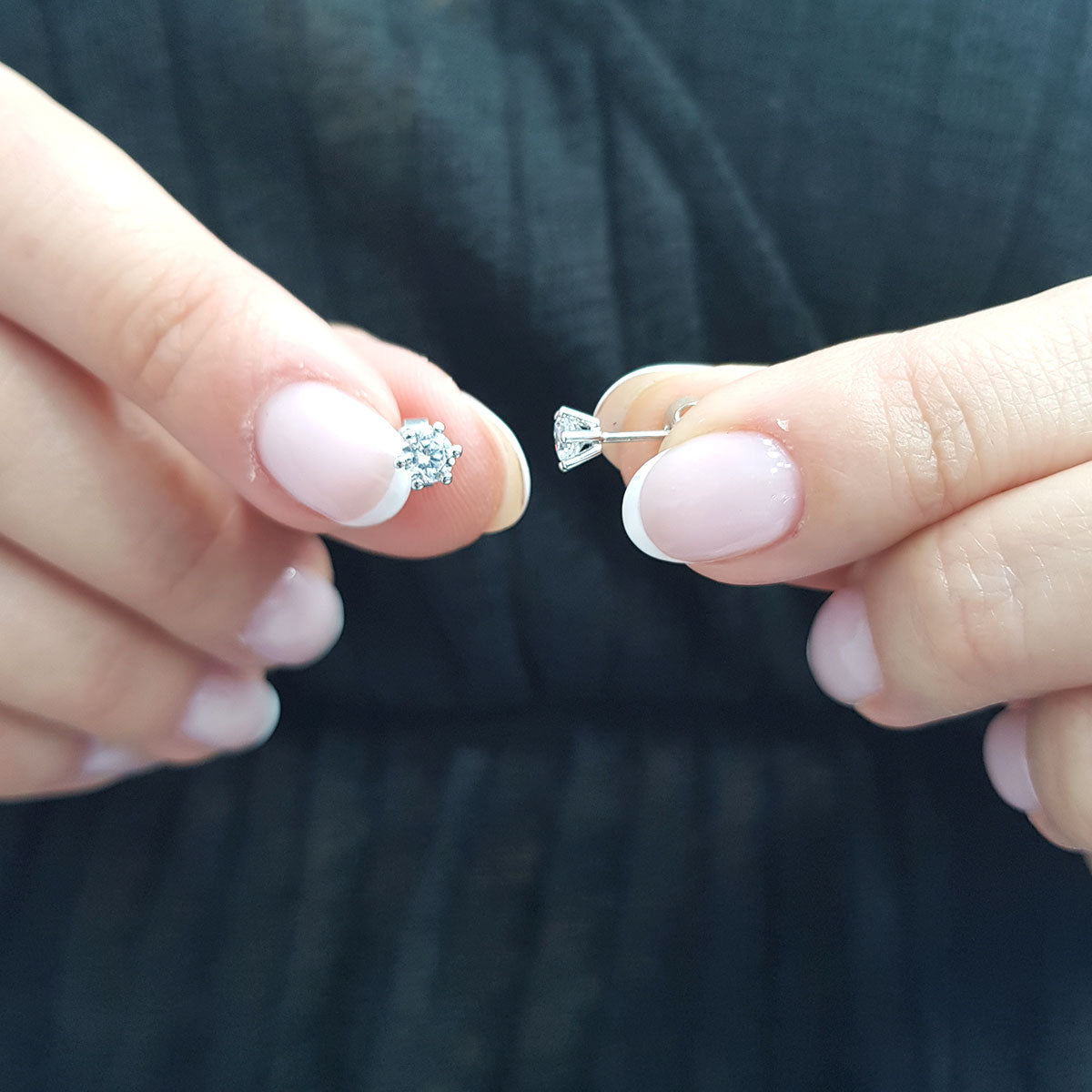 G Color 0.48 Carat Diamond Solitaire Earrings