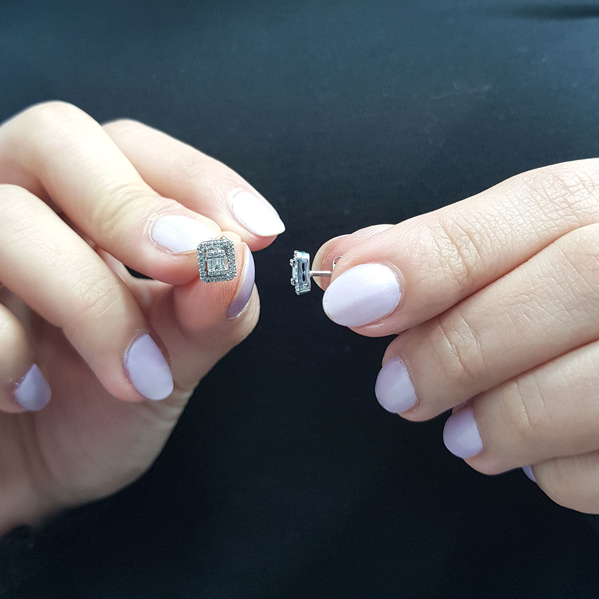 0.31 Carat Baguette Diamond Earrings