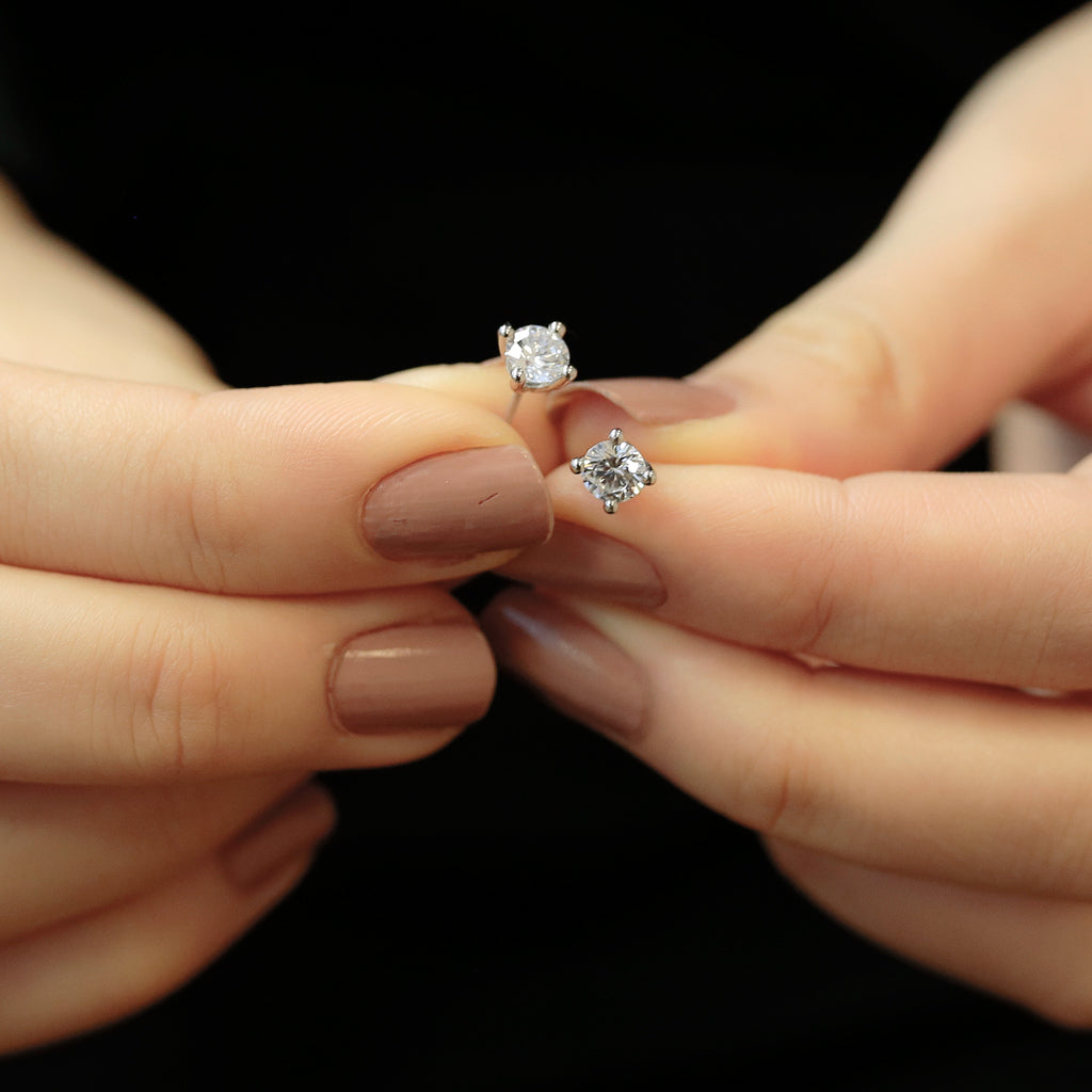 1.02 Carat Diamond Solitaire Earrings