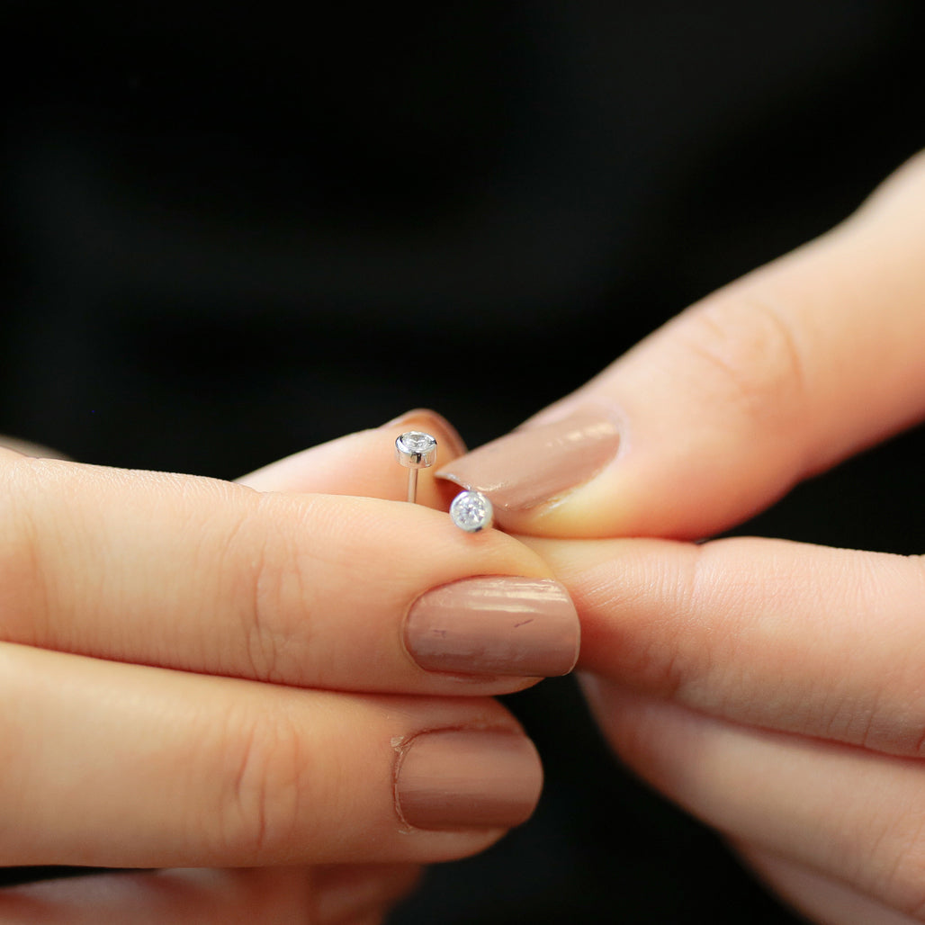 0.14 Carat Diamond Solitaire Earrings