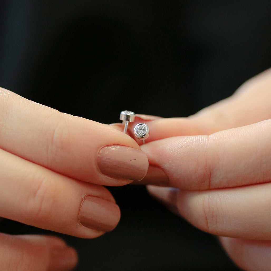 0.20 Carat Diamond Solitaire Earrings